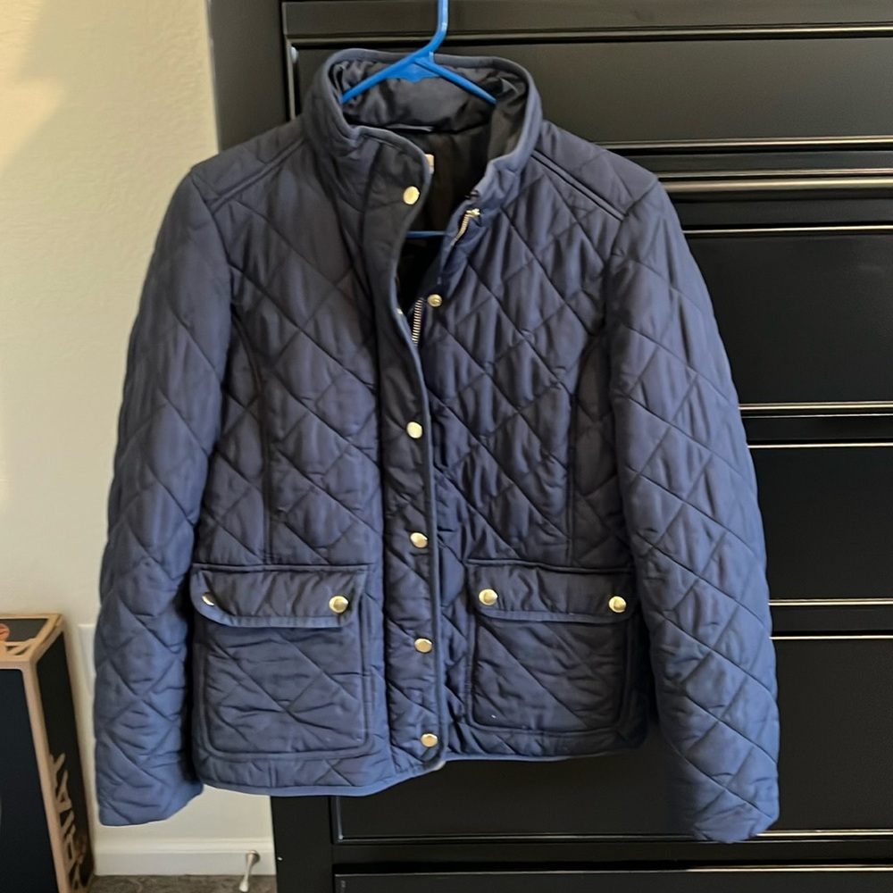 J. Crew Factory navy Quilted Puffer Jacket